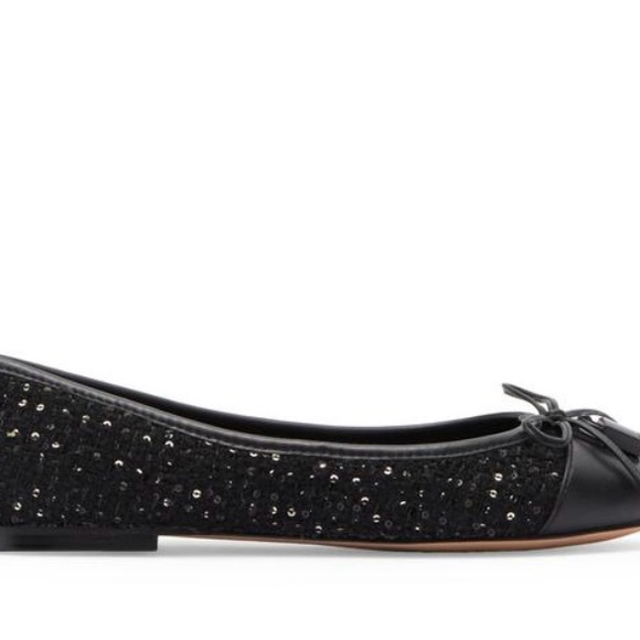 Kurt Geiger Black Leather & Tweed Flats - Size 9 NEW - Picture 4 of 7